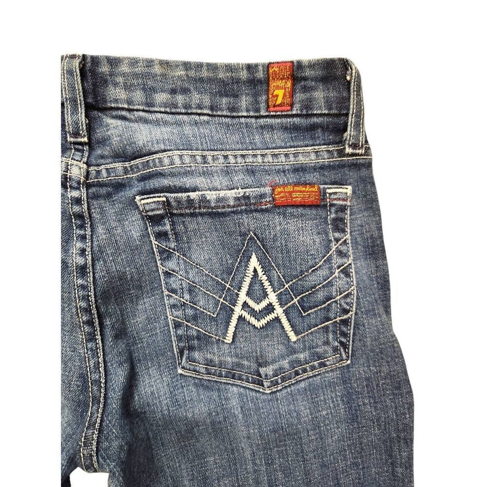 7 For All mankind women's "A Pocket" Flare Jeans 27x32 embroidered Low-Rise